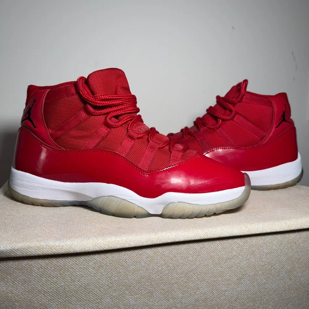 Jordan 11 Retro Shoes Win Like 96 Men 10 US Red Patent Leather 378037-623 Street